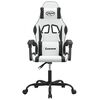 vidaXL Silla gaming giratoria cuero sintético blanco y negro
