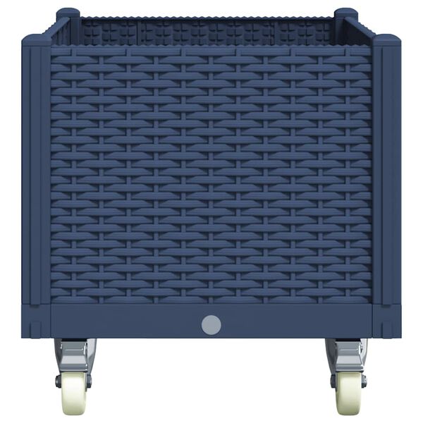 vidaXL Jardinera con ruedas PP azul gris 80x50x54 cm