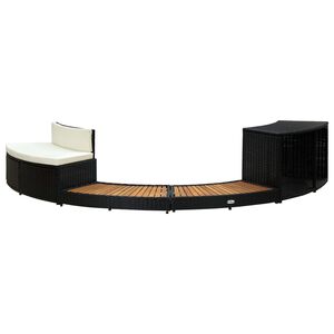 vidaXL Borde ba&ntilde;era hidromasaje rat&aacute;n sint&eacute;tico y madera maciza acacia