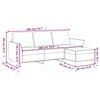 vidaXL Sof&aacute; 3 plazas y taburete cuero sint&eacute;tico color capuchino 180 cm