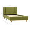 vidaXL Estructura de cama con LED tela verde 90x200 cm
