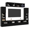 vidaXL Conjunto de mueble de TV 6 pcs Roble negro Madera contrachapada