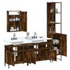 vidaXL Set de muebles ba&ntilde;o 4 pzas madera contrachapada roble ahumado