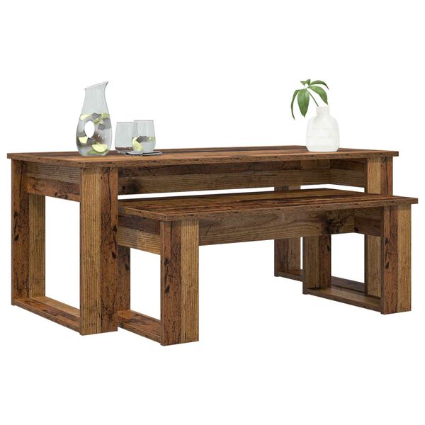 vidaXL Juego de Mesas de Centro 2 pcs Madera vieja