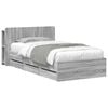 vidaXL Estructura de cama con almacenamiento Sonoma gris 90 x 190 cm