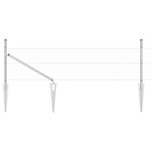 vidaXL Poste de Valla Plateado