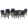 vidaXL Conjunto de Comedor de Jard&iacute;n 7 uds. Gris y Negro Rat&aacute;n
