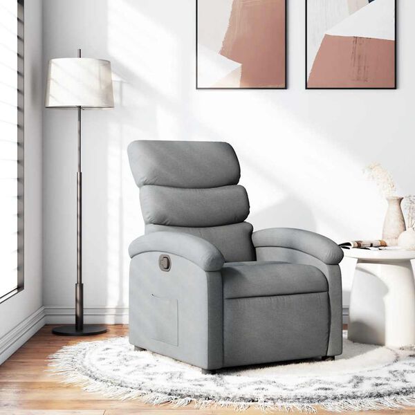vidaXL Sill&oacute;n reclinable de tela gris claro