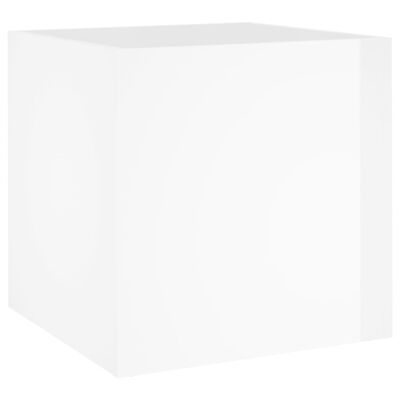 vidaXL Jardinera de madera contrachapada blanco brillante 40x40x40 cm