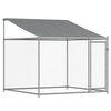 vidaXL Jaula de perros techo y puertas acero galvanizado gris 8x2x2 m