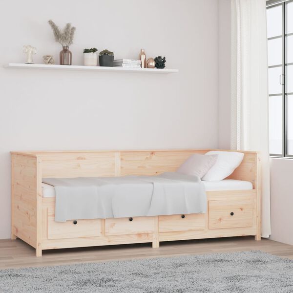 vidaXL Sof&aacute; cama sin colch&oacute;n madera maciza de pino 80x200 cm