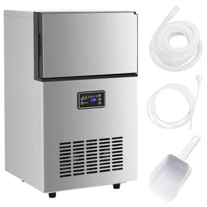 vidaXL M&aacute;quina de hacer cubitos de hielo plateada 45 kg/24 h