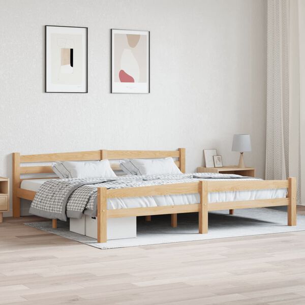 vidaXL Estructura de cama sin colch&oacute;n madera maciza de pino 200x200 cm