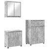 vidaXL Juego de muebles de ba&ntilde;o 3 uds. Gris Concreto