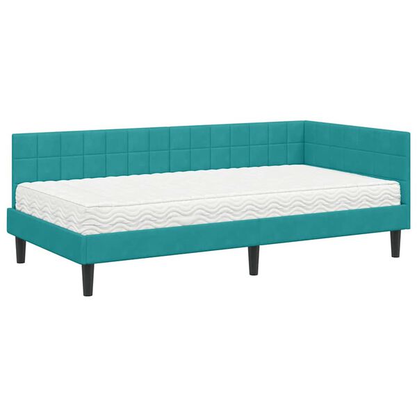 vidaXL Estructura de Cama Esquina con Colch&oacute;n Tuquesa 90 x 190 cm
