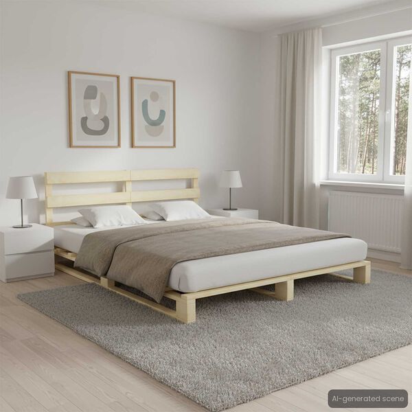 vidaXL Estructura cama palets sin colchón madera maciza pino 200x200cm
