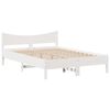 vidaXL Estructura de cama con cabecero madera de pino blanco 150x200cm