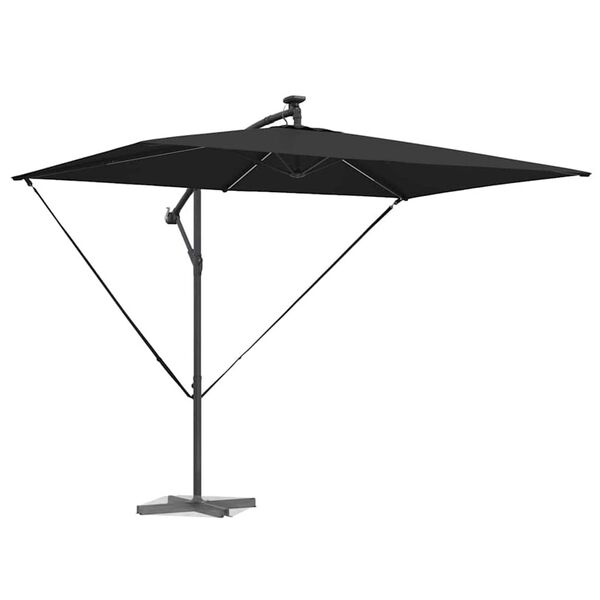 vidaXL Parasol de cantilever tipo plátano Negro 294 x 200 x 254 cm