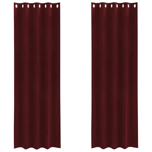 vidaXL Cortinas opacas 2 pcs Rojo vino 140 x 225 cm Terciopelo