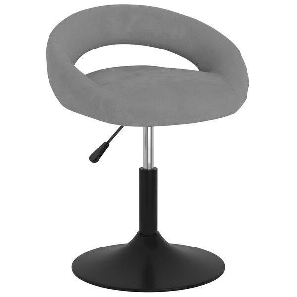 vidaXL Silla de comedor giratoria terciopelo gris