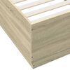 vidaXL Estructura de cama con luces LED madera roble Sonoma 90x200 cm