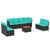 vidaXL Set de sof&aacute;s de jard&iacute;n 9 pzas con cojines rat&aacute;n sint&eacute;tico negro