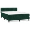 vidaXL Cama box spring con colch&oacute;n terciopelo verde oscuro 140x200 cm