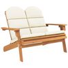vidaXL Banco de jard&iacute;n Adirondack con cojines madera de acacia 126 cm