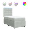 vidaXL Cama box spring con colch&oacute;n terciopelo gris claro 80x200 cm