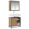 vidaXL Juego de muebles de ba&ntilde;o con estante 2 pcs Roble artesanal