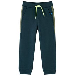 Pantalones de chándal infantiles con cordón verde musgo 140