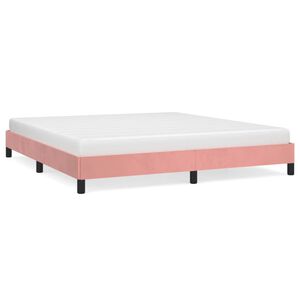 vidaXL Estructura de cama sin colch&oacute;n terciopelo rosa 180x200 cm
