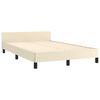 vidaXL Estructura de cama sin colch&oacute;n cuero sint&eacute;tico crema 120x200 cm