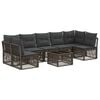 vidaXL Conjunto de sof&aacute;s de jard&iacute;n 8 pcs Gris rat&aacute;n sint&eacute;tico