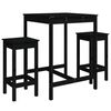 vidaXL Set de mesa y taburetes altos jard&iacute;n 3 pzas madera pino negro