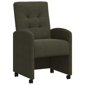 vidaXL Sillas de Comedor con Ruedas 2 uds. Cuero de ante sint&eacute;tico