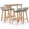 vidaXL Set de comedor de jard&iacute;n 5 piezas madera maciza de acacia