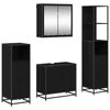 vidaXL Juego de muebles de ba&ntilde;o 4 pcs Roble Negro Madera contrachapada