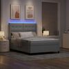 vidaXL Cama Box Spring LED con colch&oacute;n Gris Claro 140 x 200 cm tela