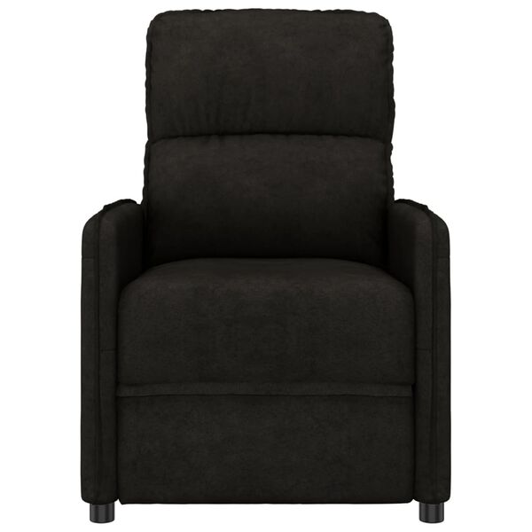 vidaXL Sillón de masaje eléctrico tela de microfibra negro