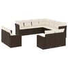 vidaXL Set de sof&aacute;s de jard&iacute;n 11 pzas cojines rat&aacute;n sint&eacute;tico marr&oacute;n
