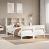vidaXL Cama con estanter&iacute;a sin colch&oacute;n madera maciza blanca 120x190 cm