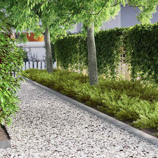 vidaXL Borde de C&eacute;sped 4 pcs Plateado 450 x 0.05 x 15 cm