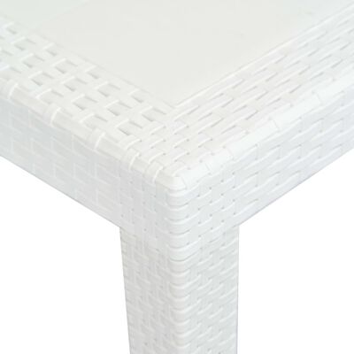 vidaXL Set de muebles de jardín 7 pzas plástico blanco aspecto ratán