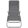 vidaXL Tumbonas plegables 2 uds textilene acero con recubrimiento gris