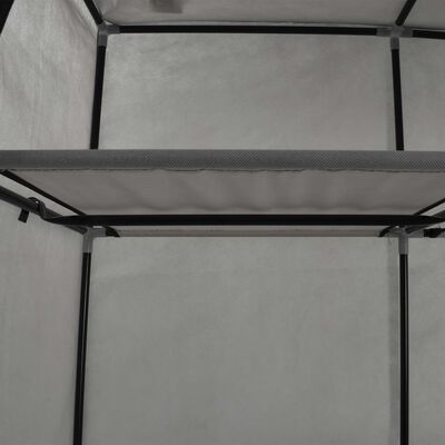 Armario con compartimentos y varillas tela gris 150x45x175 cm