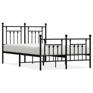 vidaXL Estructura cama sin colch&oacute;n con estribo metal negro 120x190 cm