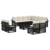 vidaXL Conjunto de sof&aacute;s de jard&iacute;n 12 uds. Negro y Blanco Crema