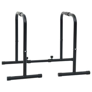 vidaXL Barra de Dips Manual Negro 116 x 66 x 74,5 cm