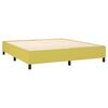 vidaXL Cama box spring colch&oacute;n y luces LED tela verde 180x200 cm